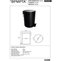 DARK pattumiera doccia soft close in ottone nero / 5L