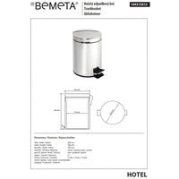 HOTEL pattumiera doccia in acciaio lucido / 5L