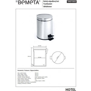 Pattumiera doccia HOTEL in acciaio lucido ø 25 cm / 12 L