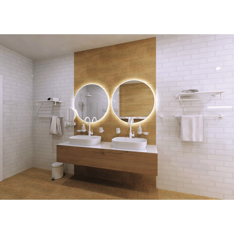 Pattumiera doccia BIANCA con chiusura ammortizzata in ottone bianco / 5L