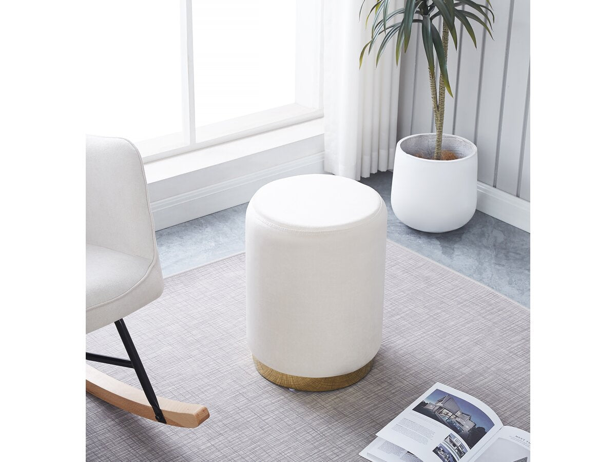 Pouf di velluto "Lorraine" - Beige
