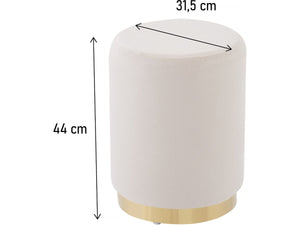 Pouf di velluto "Lorraine" - Beige
