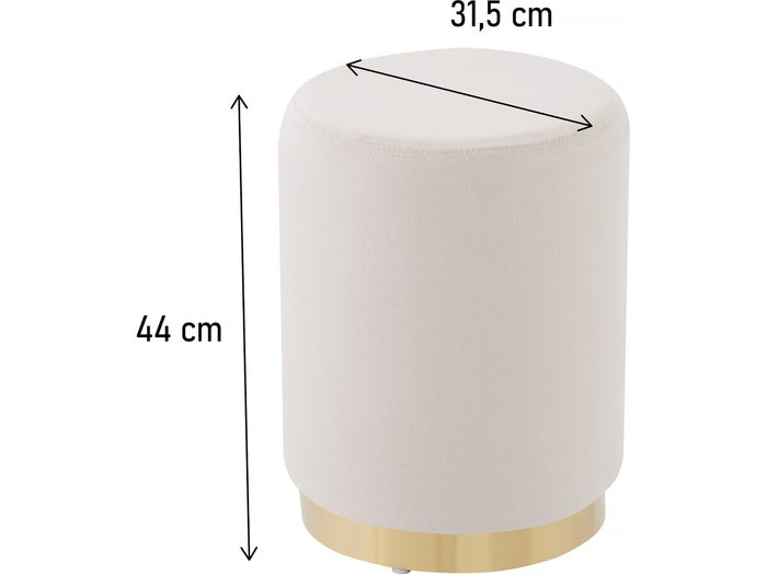 Pouf di velluto "Lorraine" - Beige