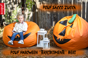 Pouf a Sacco Zucca Halloween in Ecopelle