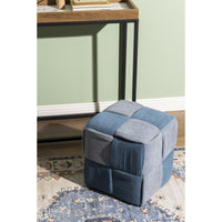 Pouf Brady In Velluto A Coste Intrecciato Avio/polvere Dimensione 38x38x38cm