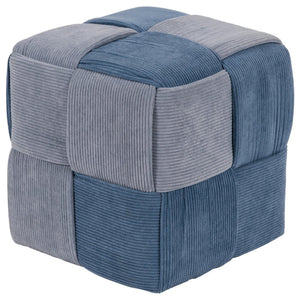 Pouf Brady In Velluto A Coste Intrecciato Avio/polvere Dimensione 38x38x38cm