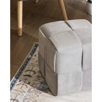 Pouf Brady In Velluto A Coste Intrecciato Gri ch/sc Dimensione 38x38x38cm