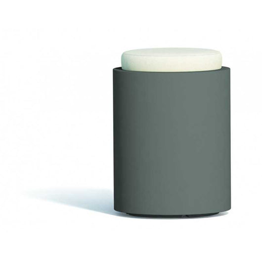 Pouf Comfy Round Grigio in Polimero Monacis - Ø 40 Cm - 54 H