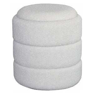 Pouf Contenitore Chubby In Tessuto Bucle Beige Dimensione 35x35x40cm
