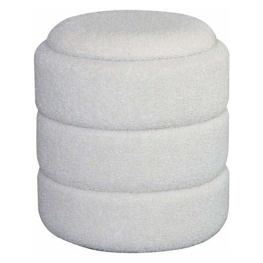 Pouf Contenitore Chubby In Tessuto Bucle Beige Dimensione 35x35x40cm