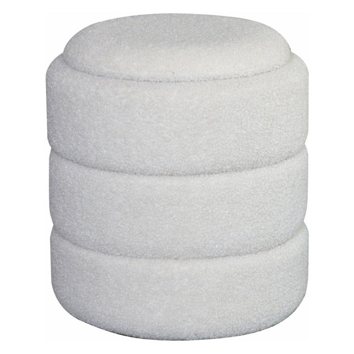 Pouf Contenitore Chubby In Tessuto Bucle Beige Dimensione 35x35x40cm