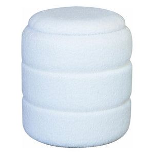 Pouf Contenitore Chubby In Tessuto Bucle Bianco Dimensione 35x35x40cm