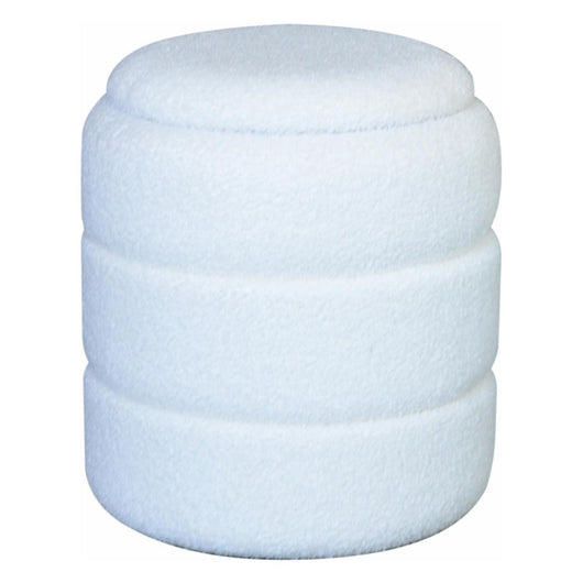 Pouf Contenitore Chubby In Tessuto Bucle Bianco Dimensione 35x35x40cm