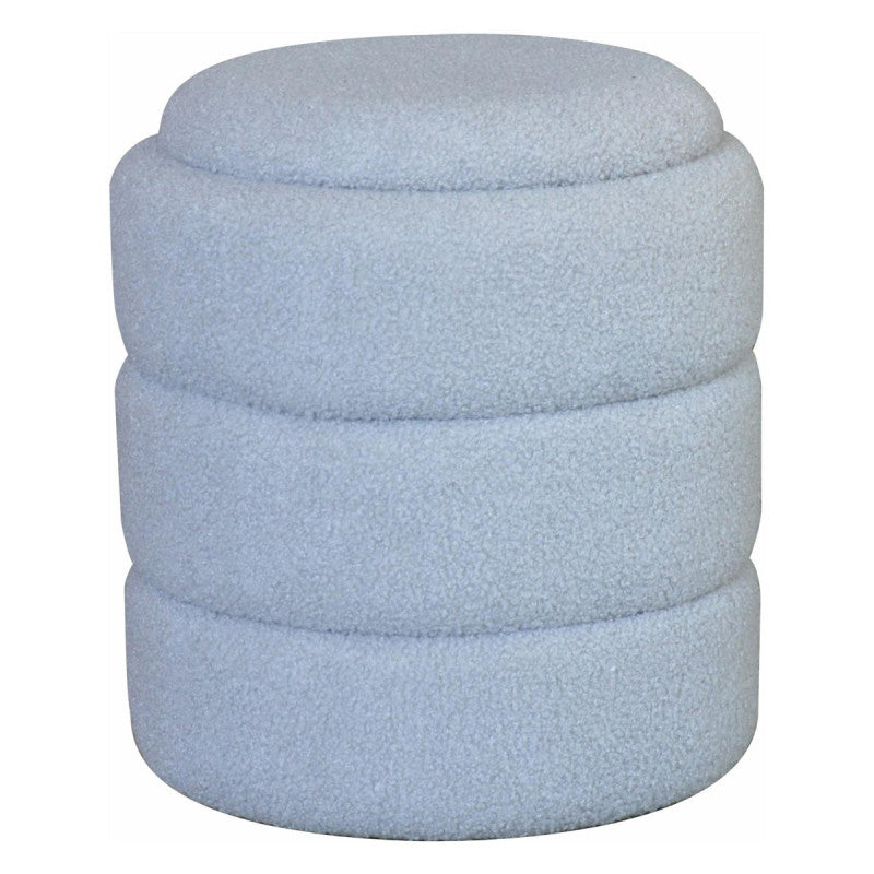Pouf Contenitore Chubby In Tessuto Bucle Grigio Dimensione 35x35x40cm