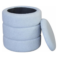 Pouf Contenitore Chubby In Tessuto Bucle Grigio Dimensione 35x35x40cm