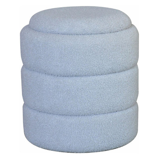 Pouf Contenitore Chubby In Tessuto Bucle Grigio Dimensione 35x35x40cm