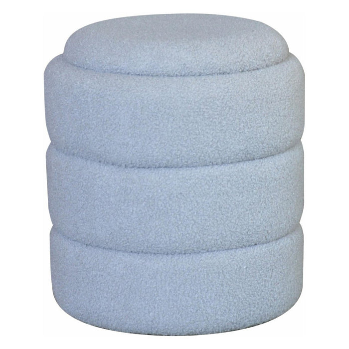 Pouf Contenitore Chubby In Tessuto Bucle Grigio Dimensione 35x35x40cm