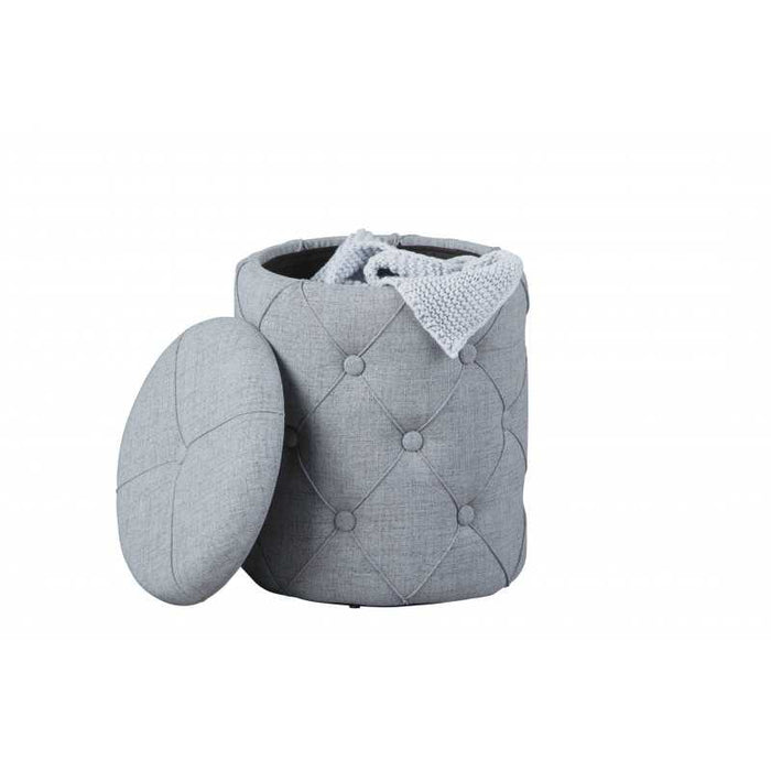 Pouf contenitore Inter Link in tessuto grigio chiaro dim. l.34xp.34xh.40 cm