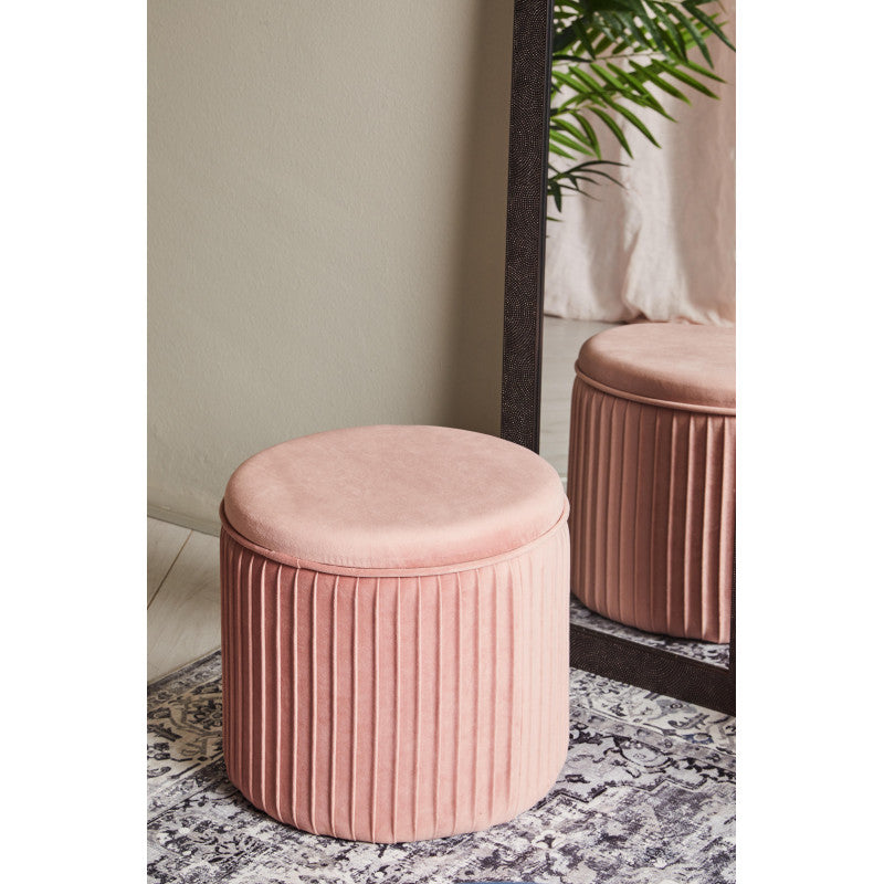 Pouf Contenitore Leon Rosa 38x38x35