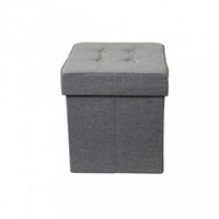 POUF CONTENITORE QUADRATO IN STOFFA GRIGIO