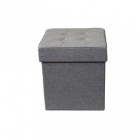 POUF CONTENITORE QUADRATO IN STOFFA GRIGIO