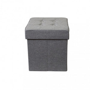 POUF CONTENITORE QUADRATO IN STOFFA GRIGIO