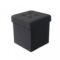POUF CONTENITORE QUADRATO IN STOFFA NERO