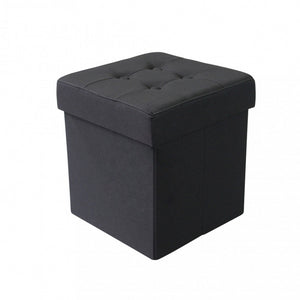 POUF CONTENITORE QUADRATO IN STOFFA NERO
