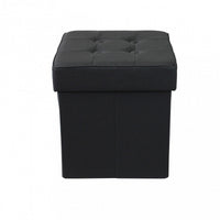 POUF CONTENITORE QUADRATO IN STOFFA NERO