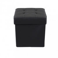 POUF CONTENITORE QUADRATO IN STOFFA NERO