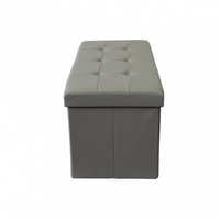 POUF CONTENITORE RETTANGOLARE IN ECOPELLE GRIGIO