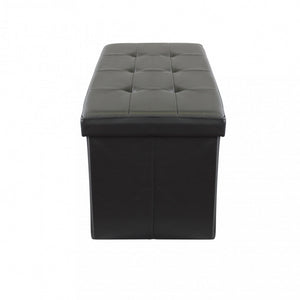 POUF CONTENITORE RETTANGOLARE IN ECOPELLE NERO