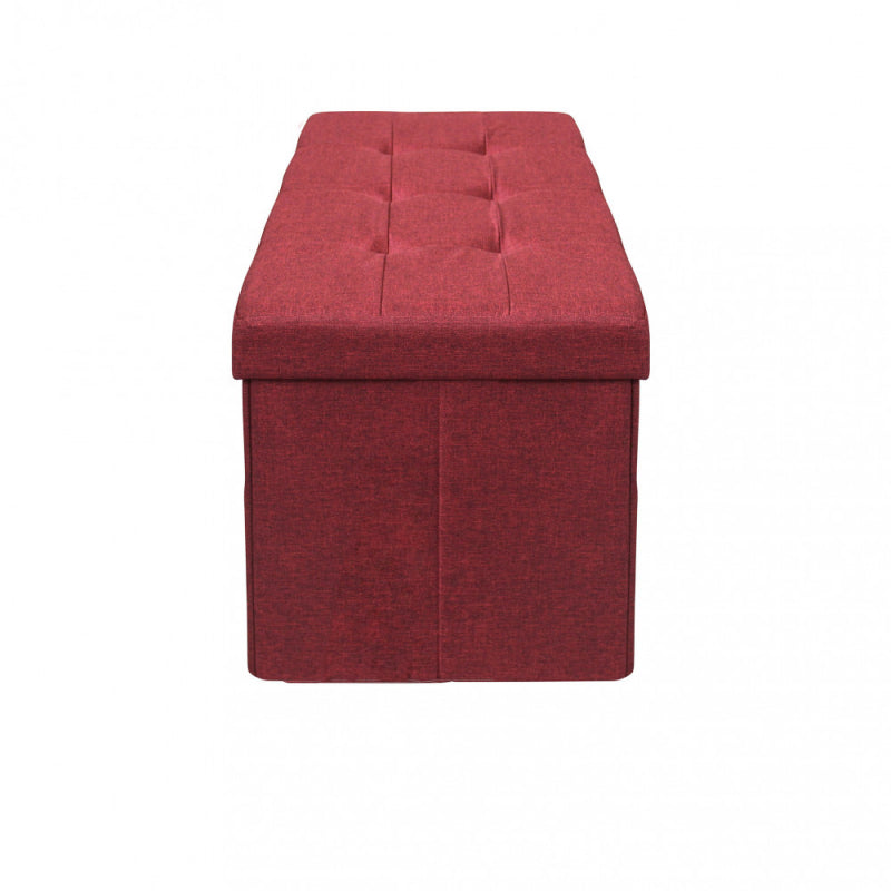 POUF CONTENITORE RETTANGOLARE IN STOFFA BORDEAUX