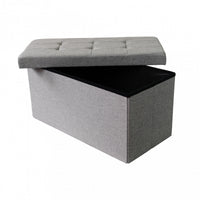 POUF CONTENITORE RETTANGOLARE IN STOFFA GRIGIO SCURO