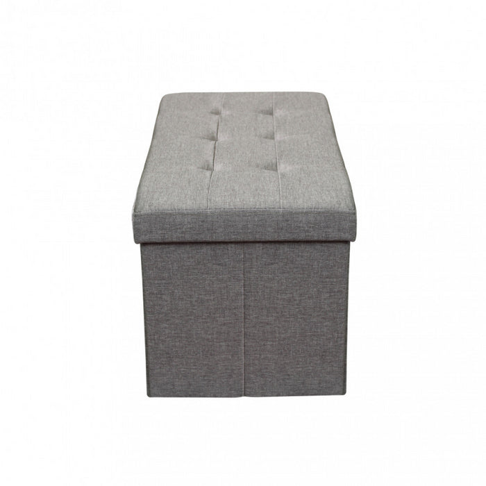 POUF CONTENITORE RETTANGOLARE IN STOFFA GRIGIO SCURO