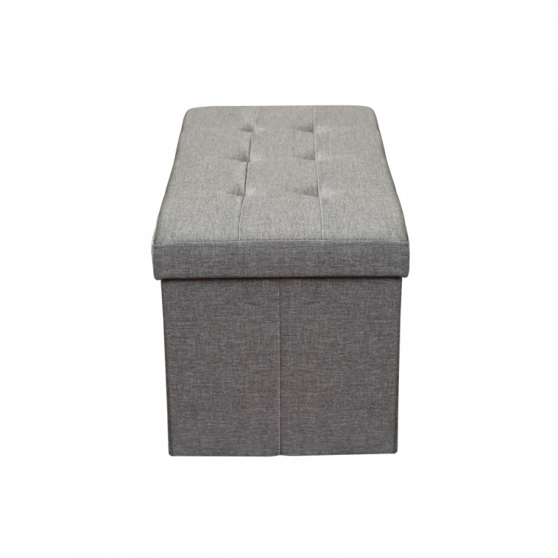 POUF CONTENITORE RETTANGOLARE IN STOFFA GRIGIO SCURO