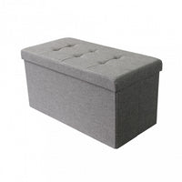 POUF CONTENITORE RETTANGOLARE IN STOFFA GRIGIO SCURO