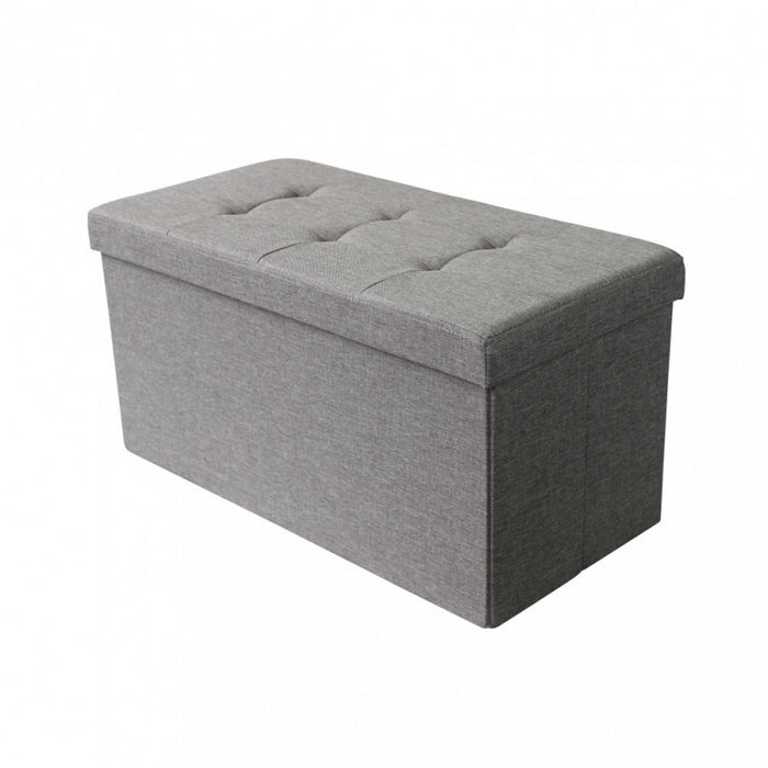 POUF CONTENITORE RETTANGOLARE IN STOFFA GRIGIO SCURO