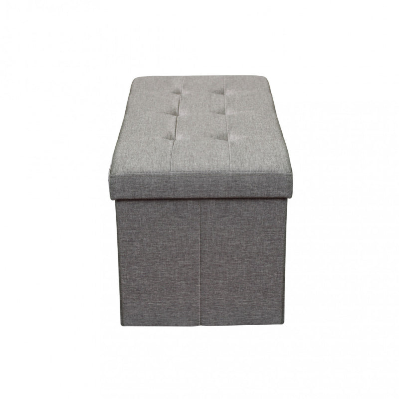 POUF CONTENITORE RETTANGOLARE IN STOFFA GRIGIO SCURO