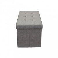 POUF CONTENITORE RETTANGOLARE IN STOFFA GRIGIO SCURO