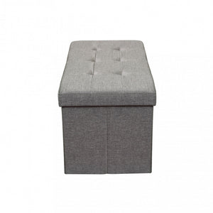 POUF CONTENITORE RETTANGOLARE IN STOFFA GRIGIO SCURO