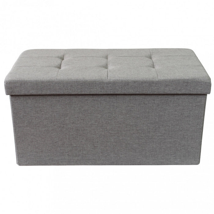 POUF CONTENITORE RETTANGOLARE IN STOFFA GRIGIO SCURO