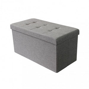 POUF CONTENITORE RETTANGOLARE IN STOFFA GRIGIO SCURO