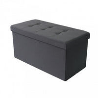 POUF CONTENITORE RETTANGOLARE IN STOFFA NERO