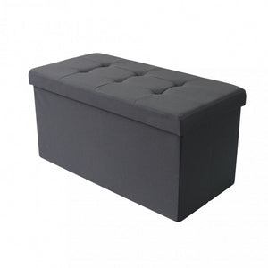 POUF CONTENITORE RETTANGOLARE IN STOFFA NERO