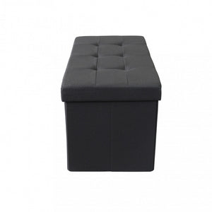 POUF CONTENITORE RETTANGOLARE IN STOFFA NERO