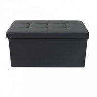 POUF CONTENITORE RETTANGOLARE IN STOFFA NERO