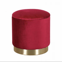 POUF CONTENITORE ROTONDO IN VELLUTO BORDEAUX