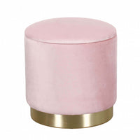 POUF CONTENITORE ROTONDO IN VELLUTO ROSA