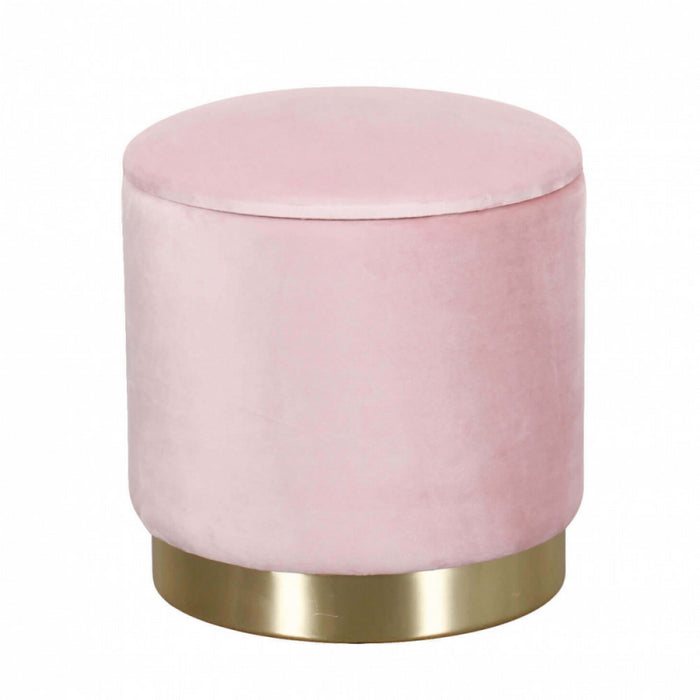 POUF CONTENITORE ROTONDO IN VELLUTO ROSA